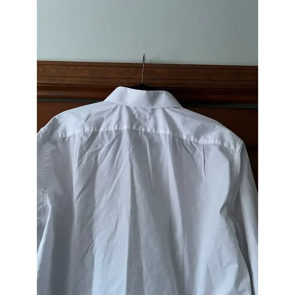 NWT J. Crew Men's Tailored Performance Bowery Dress Shirt Slim Fit White 17/35